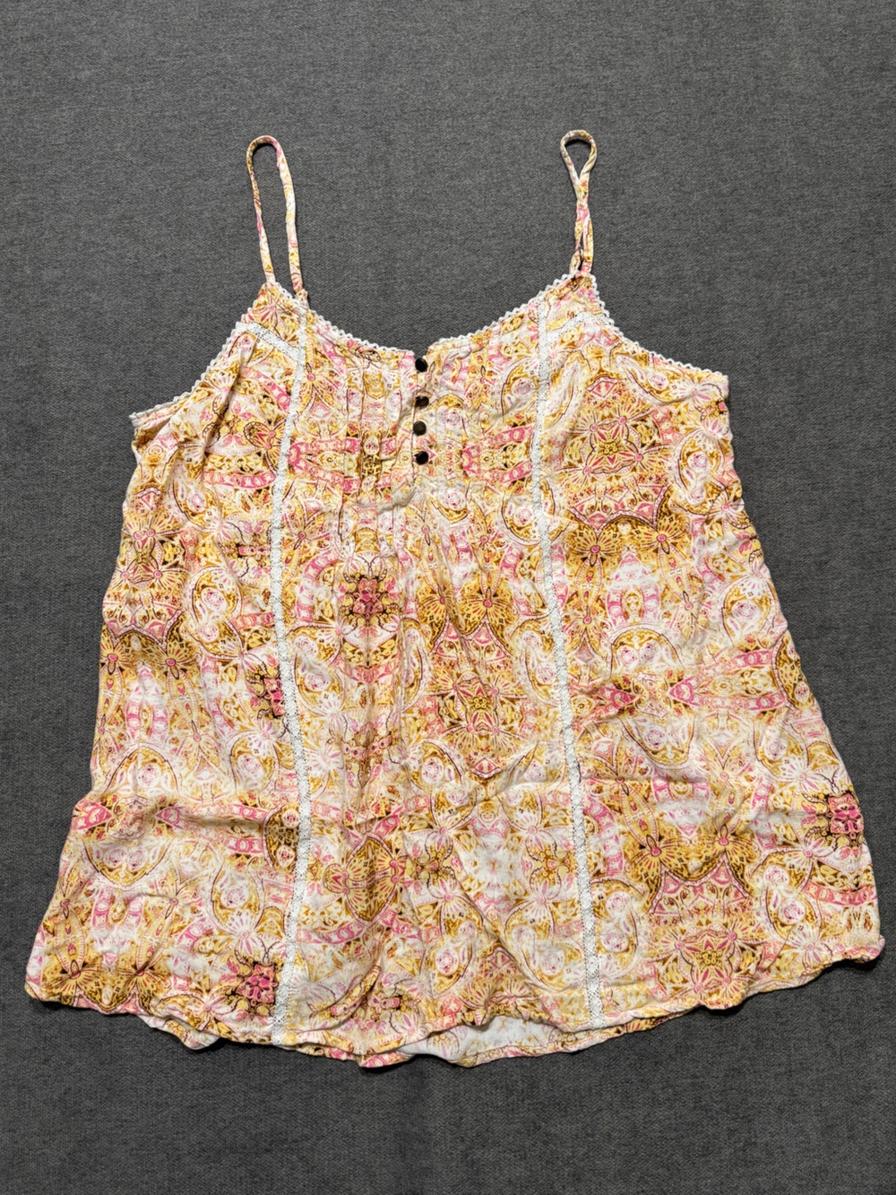 Sonoma lightweight Pink and Yellow Paisley Cami Tank